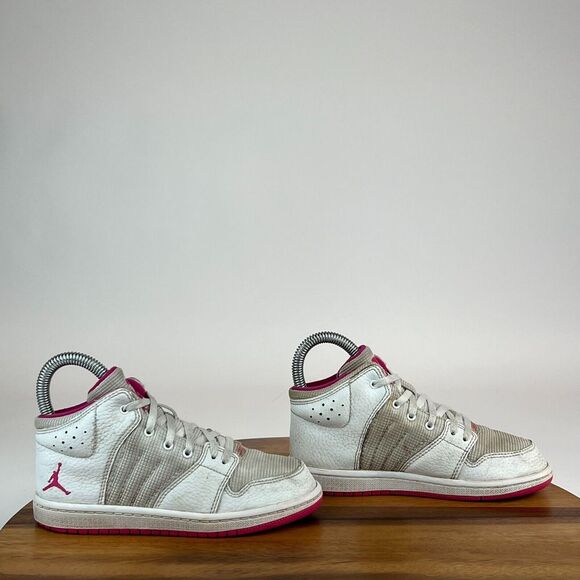 Little Kids Nike Jordan 1 Flight 4 White Mid Basketball Shoes Sneakers Size 13 C - Picture 1 of 10